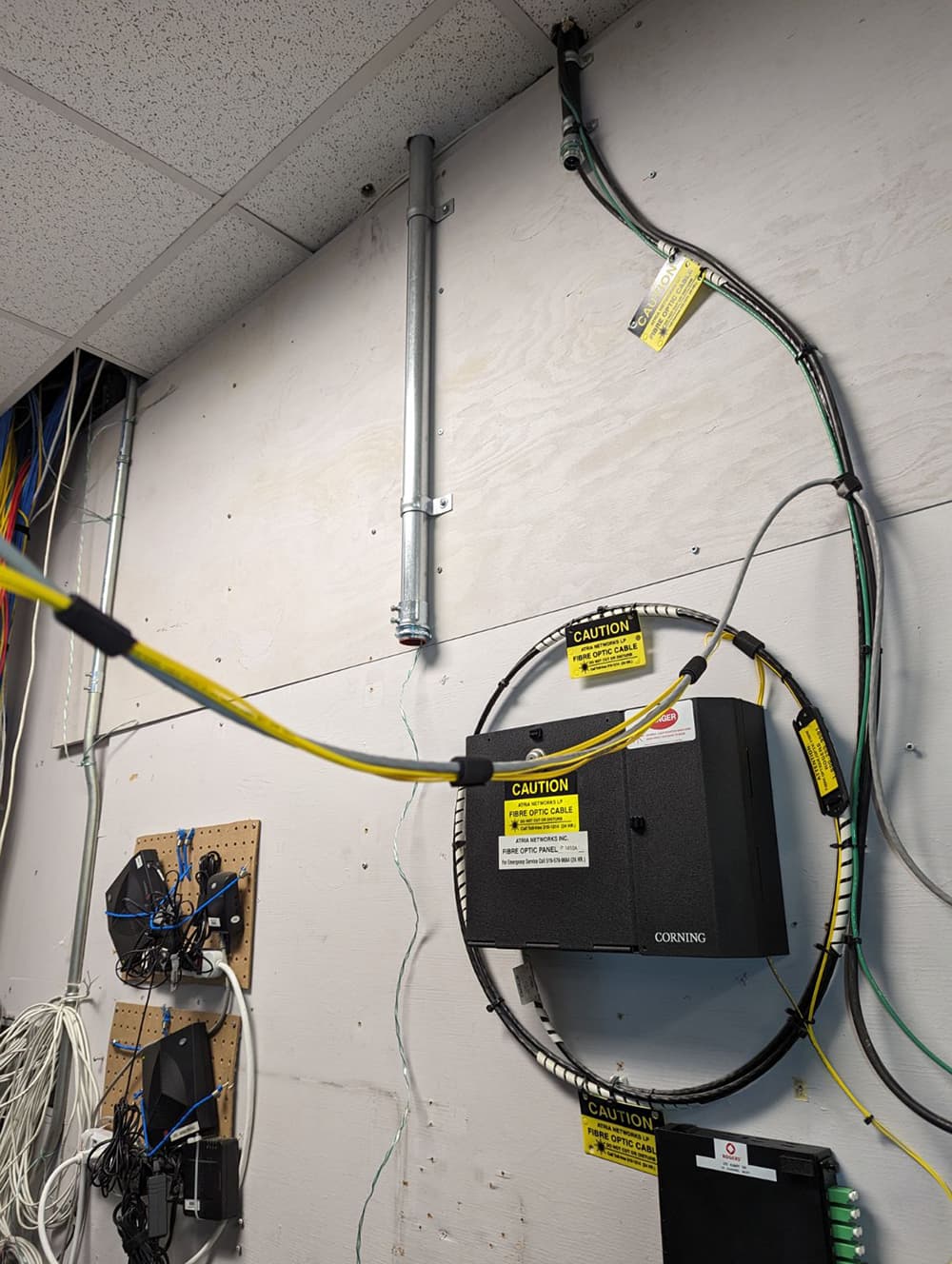 Electrical rough-in work on a residential project
