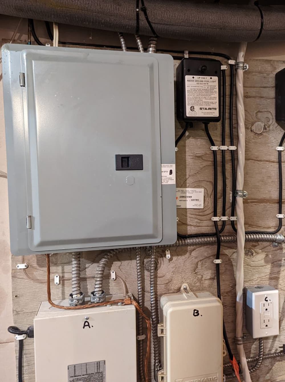Electrical equipment installation on a job site